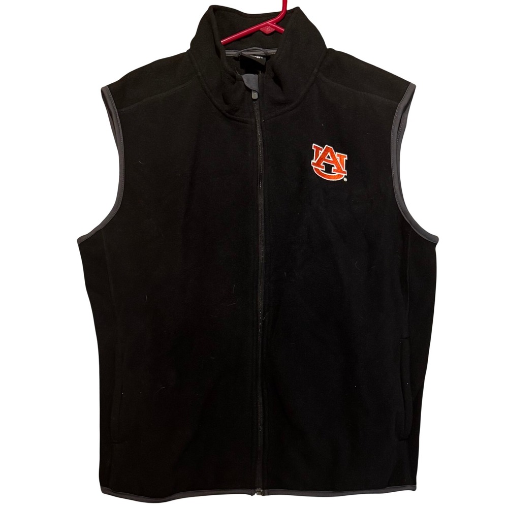 Gen2 Auburn Tigers Black Fleece Full Zip Logo Vest Men's XL